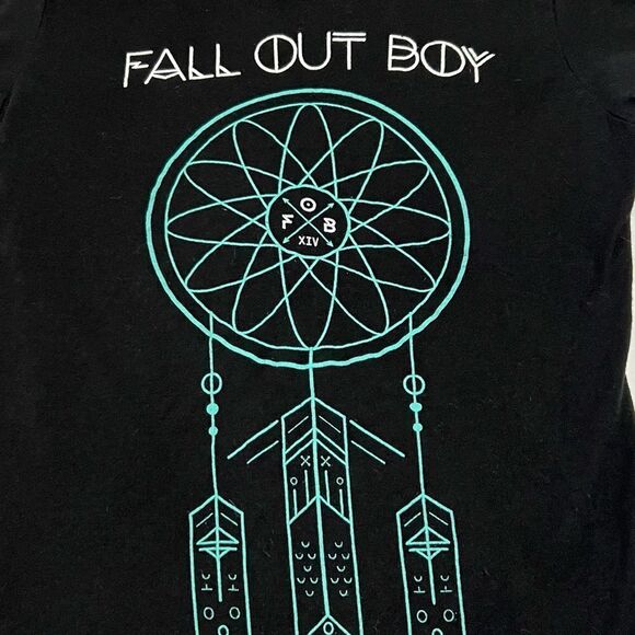 Fall Out Boy Dreamcatcher and Fall Out Boy Logo Band T-Shirts Lot of 2 XS/S - Picture 4 of 13